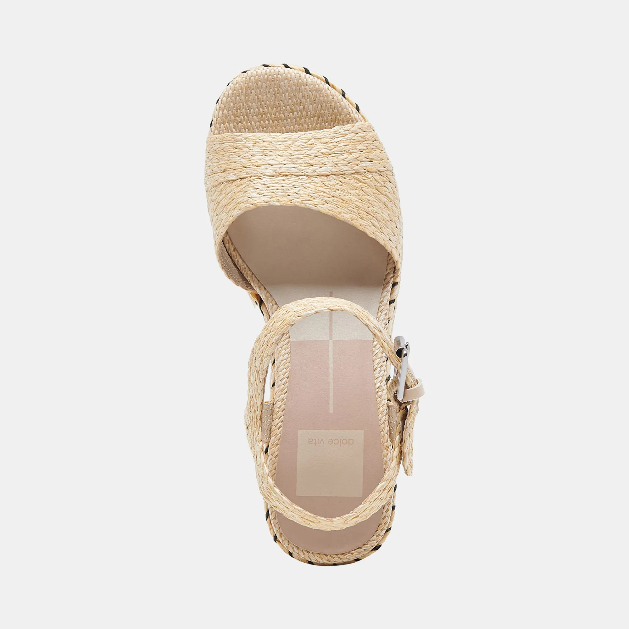 Light Natural Raffia Tiago Wedge Sandals