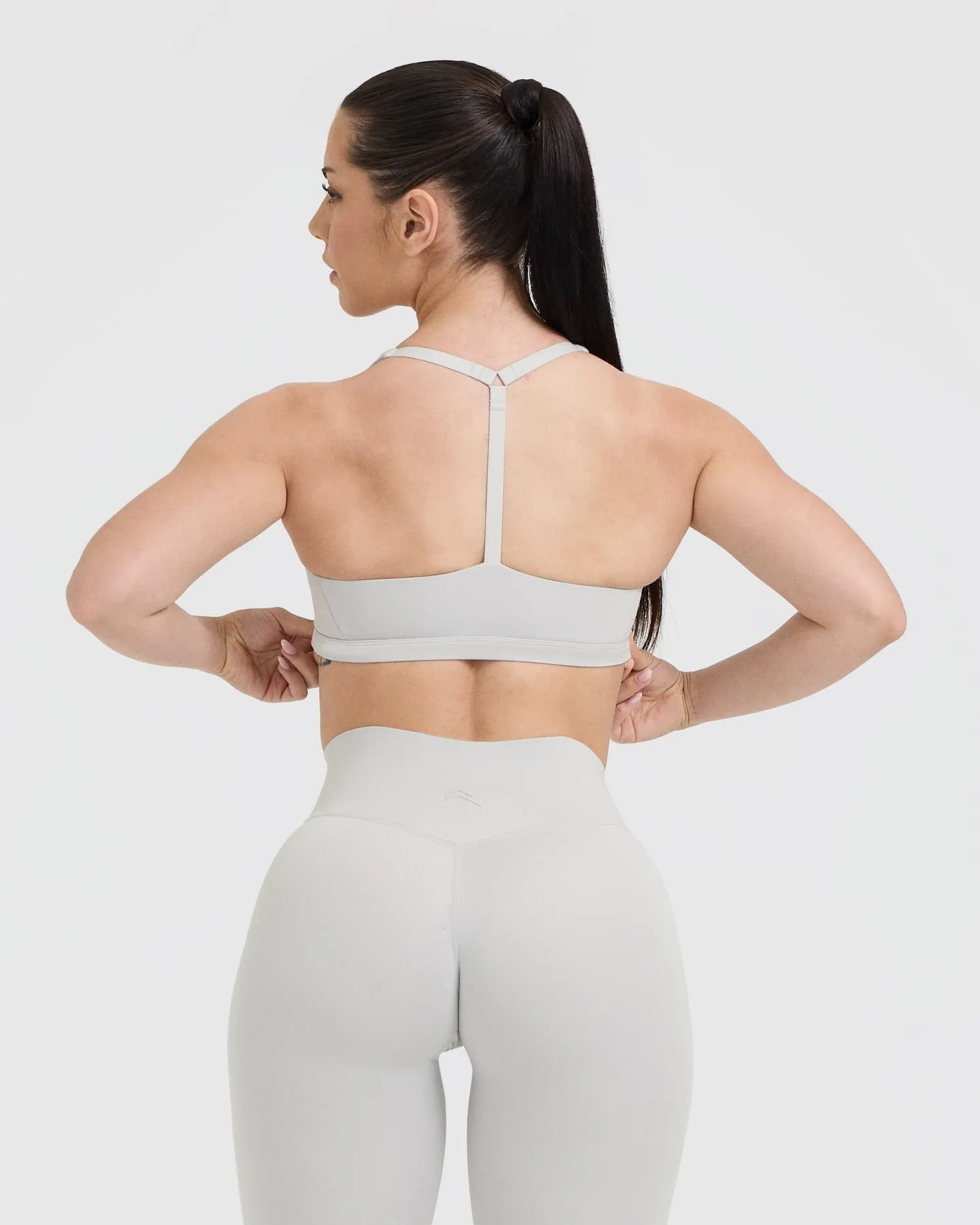 Light Grey Timeless Square Neck Sports Bra