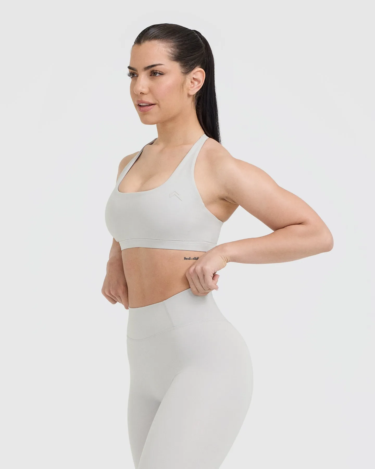 Light Grey Timeless Square Neck Sports Bra