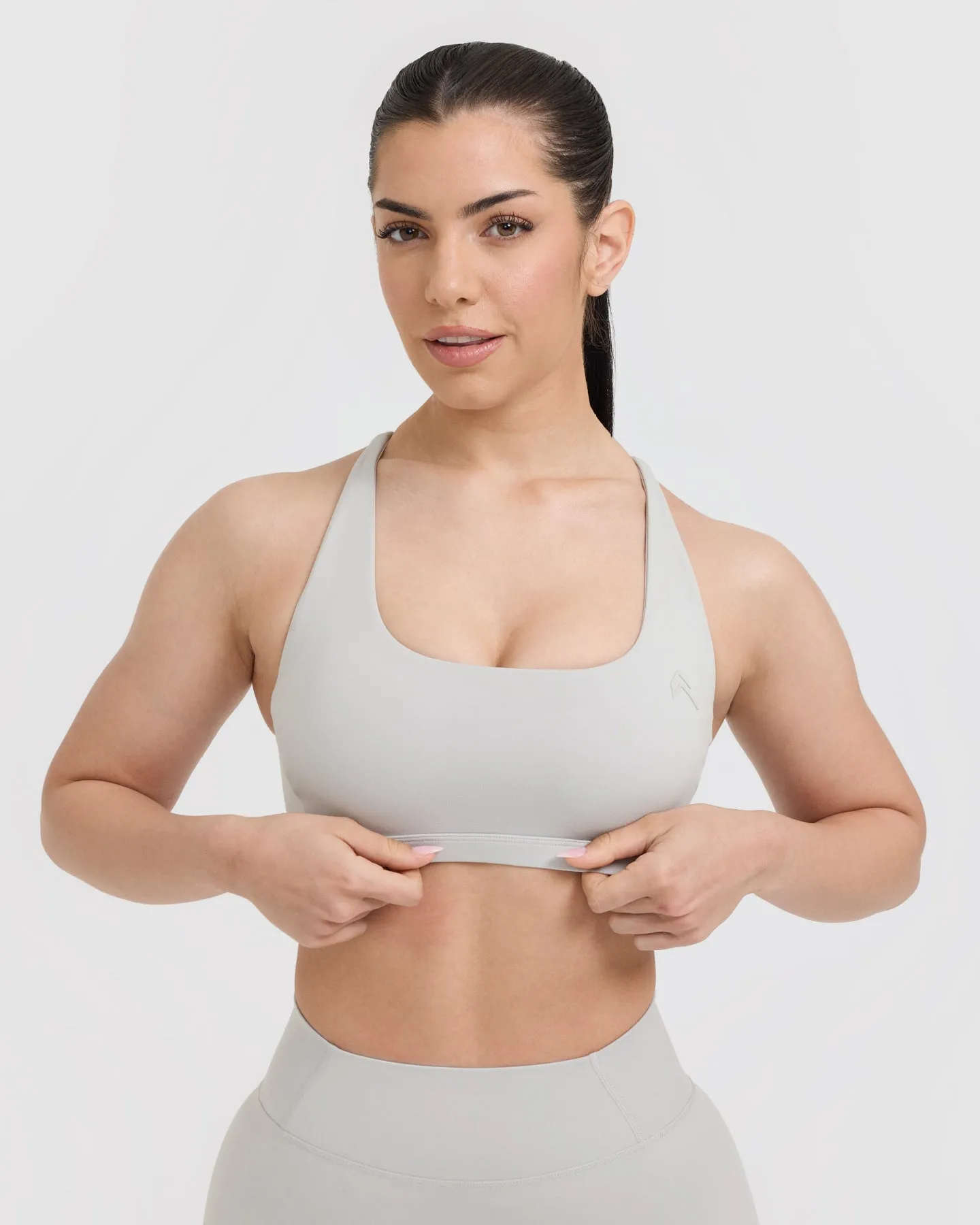 Light Grey Timeless Square Neck Sports Bra