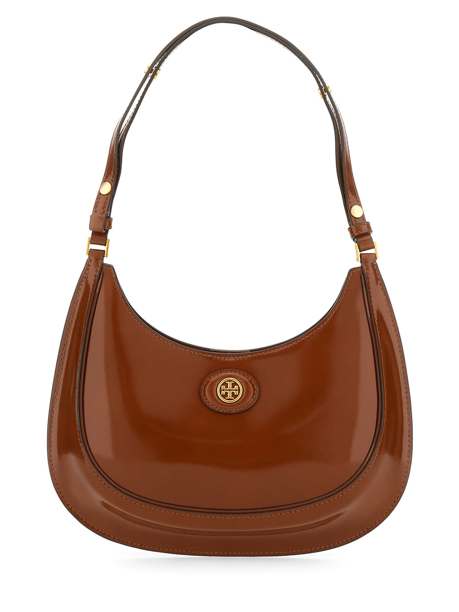 Tory Burch Brushed Leather Crescent Bag from the Robinson collection