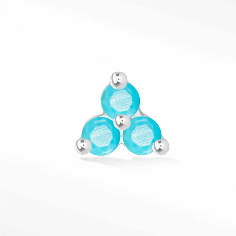 Trinity Turquoise Earrings 14k White Gold