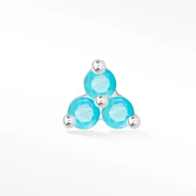 Trinity Turquoise Earrings 14k White Gold