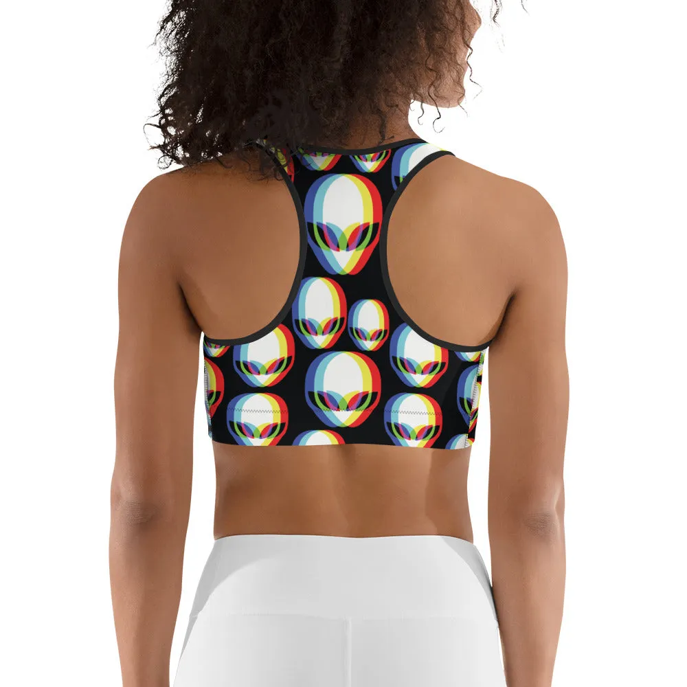 Trippy Alien Sports Bra