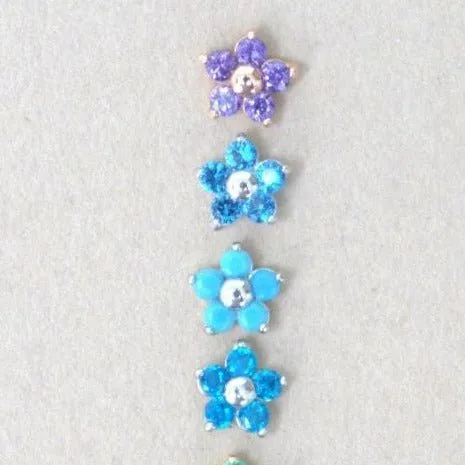 Turquoise Blue Floral Stud Earring