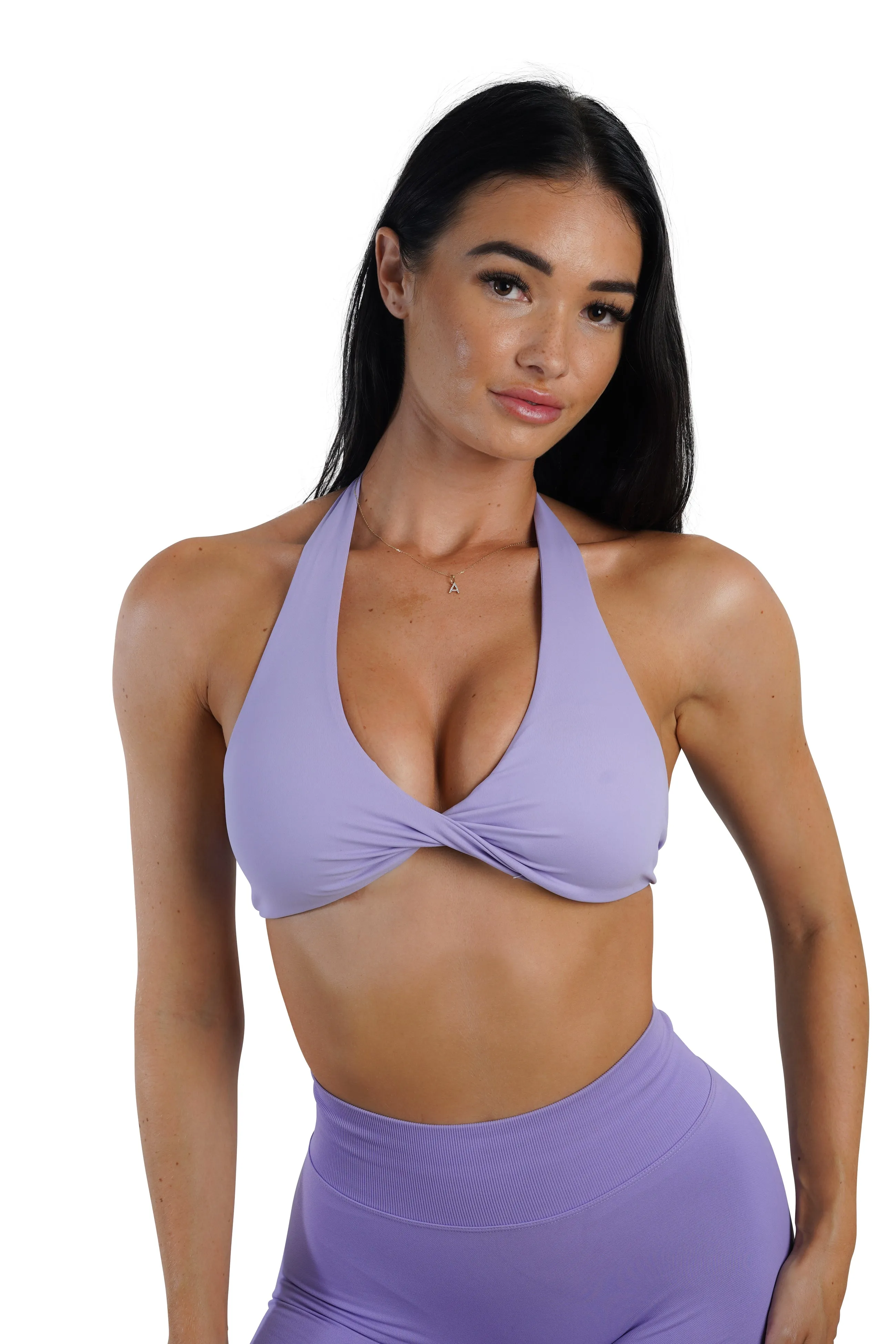 Twist Halter Bra - Lavender