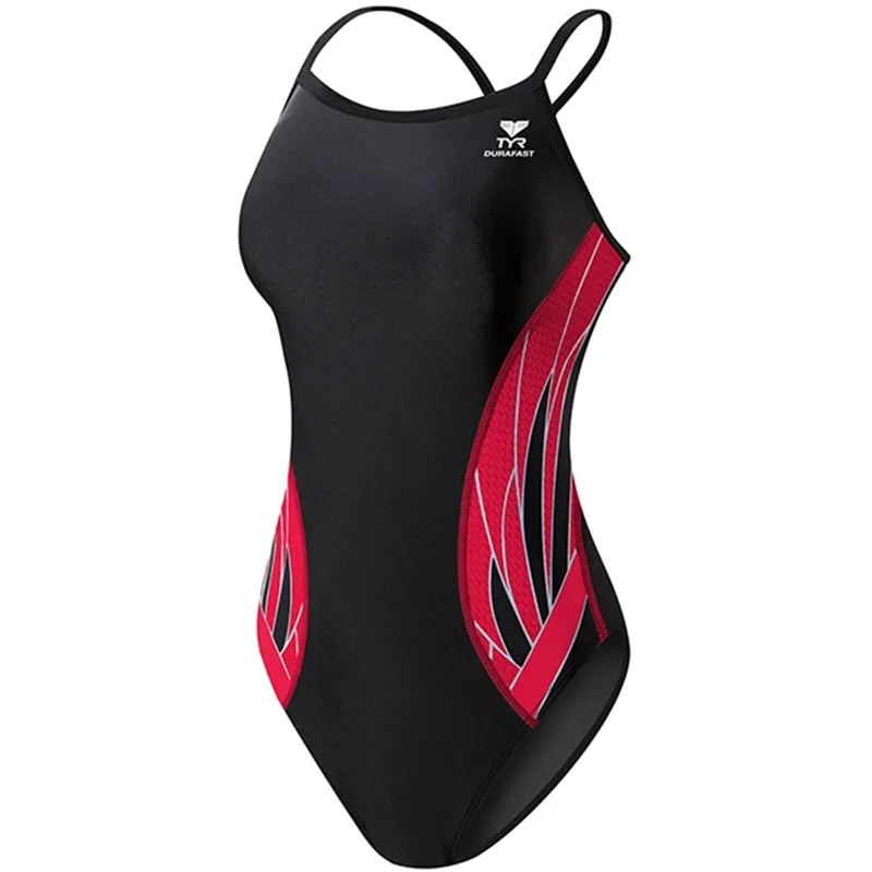 TYR - Phoenix Splice Diamondfit Ladies Swimsuit - Black/Red