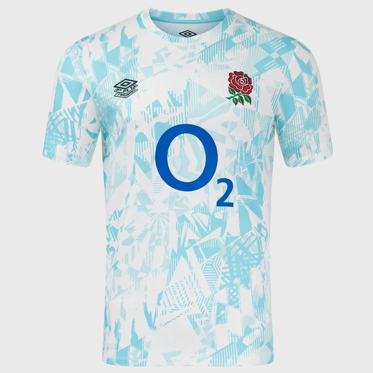 Umbro England Men's Warm Up Rugby Jersey White/Blue Topaz