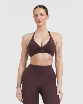 Plum Brown Unified Twist Sports Bra