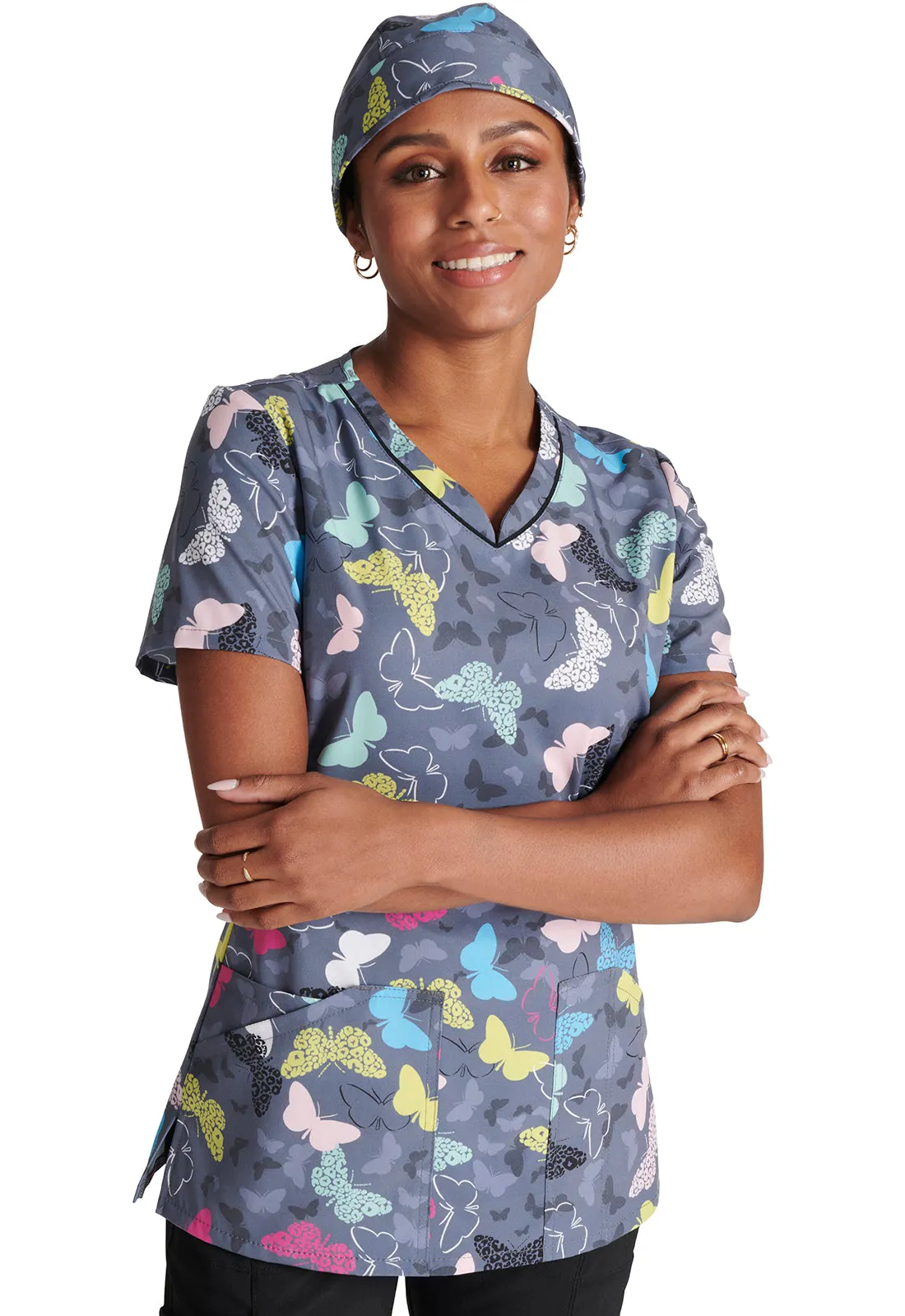 Gender-Neutral Wing Print Scrub Hat,