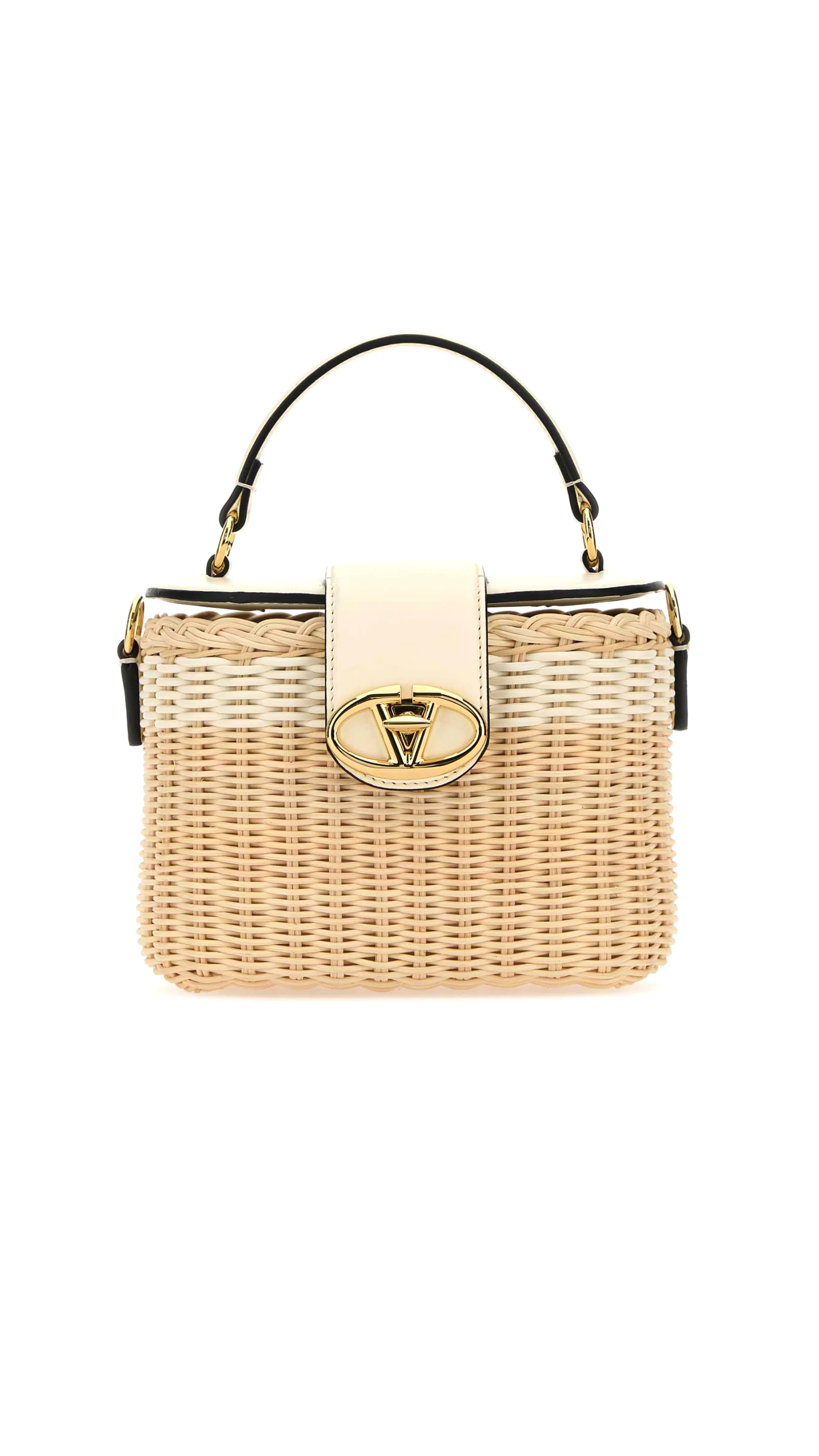 Raffia Valentino VLogo Makeup Case Bag