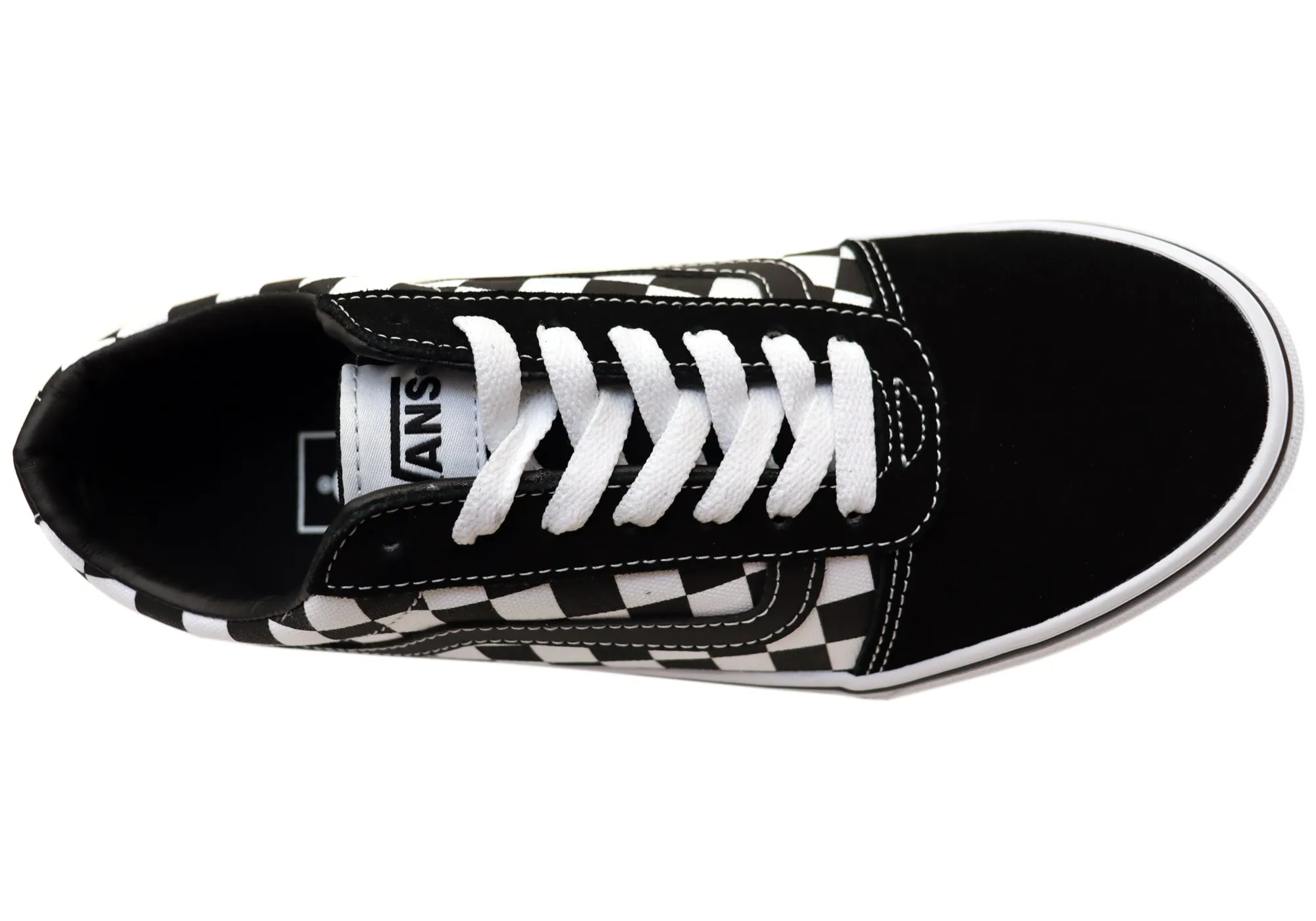 Vans Mens Ward Checkered Comfortable Lace Up Sneakers