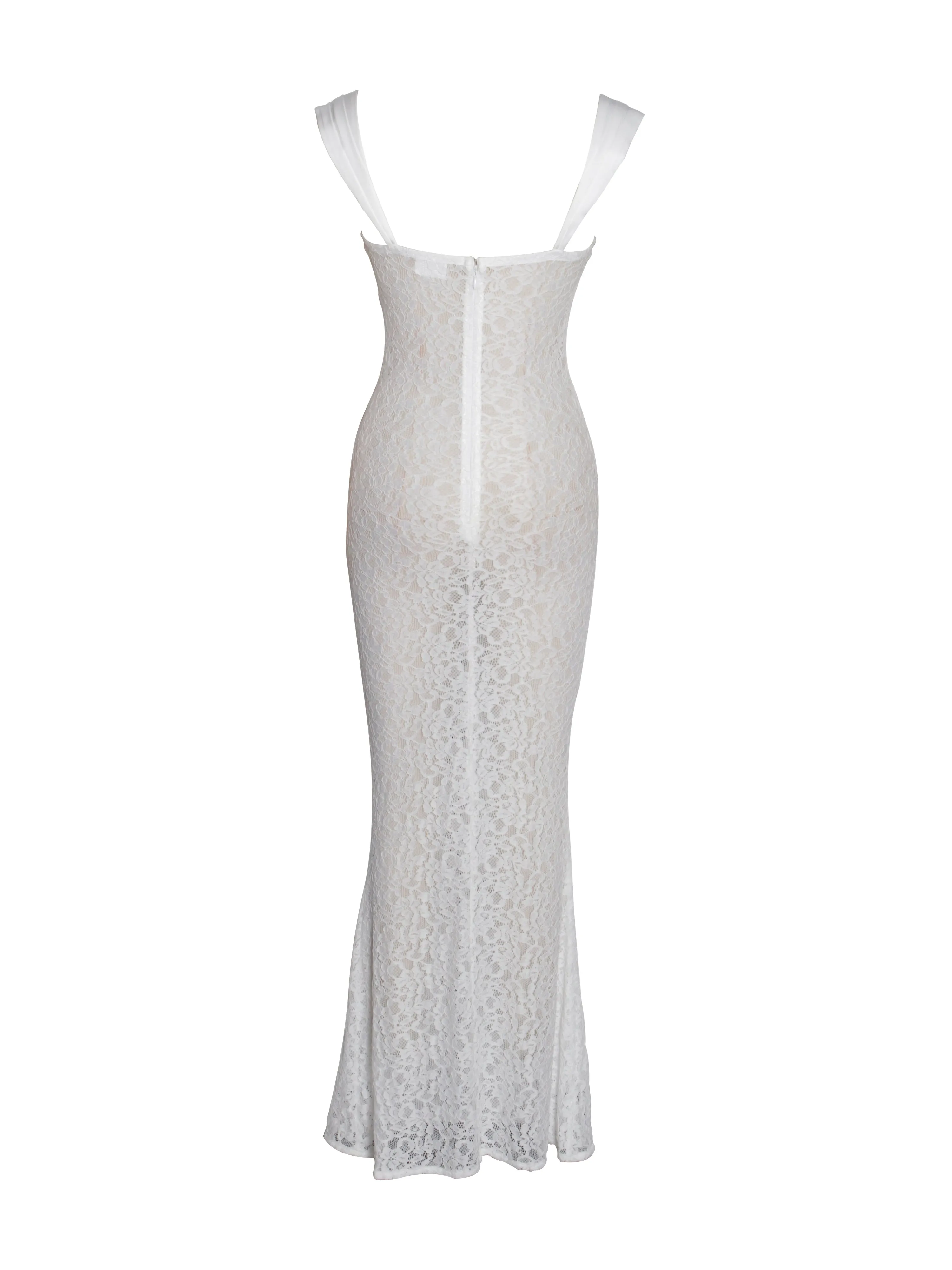 Veronica White Lace Maxi Dress