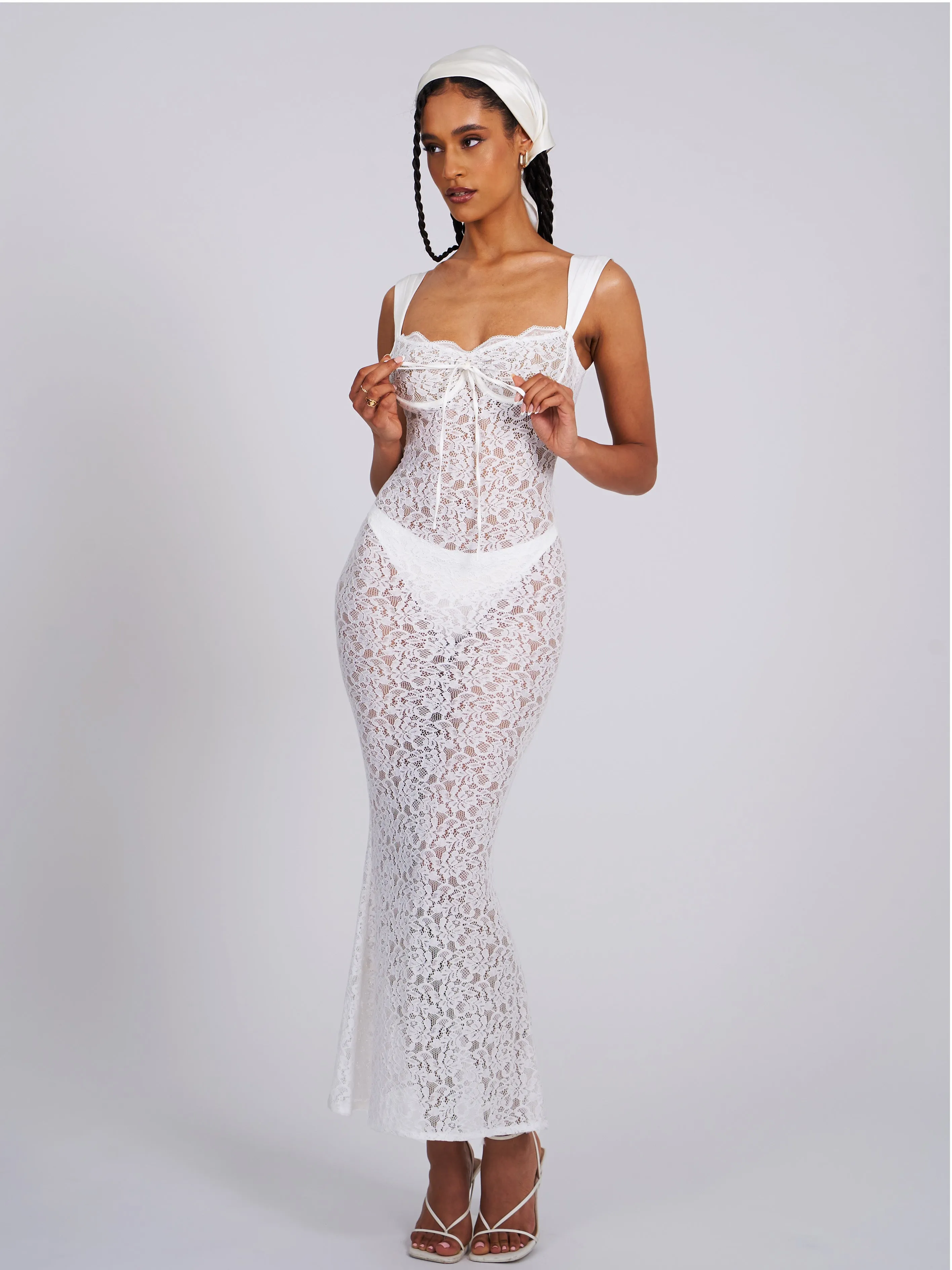 Veronica White Lace Maxi Dress