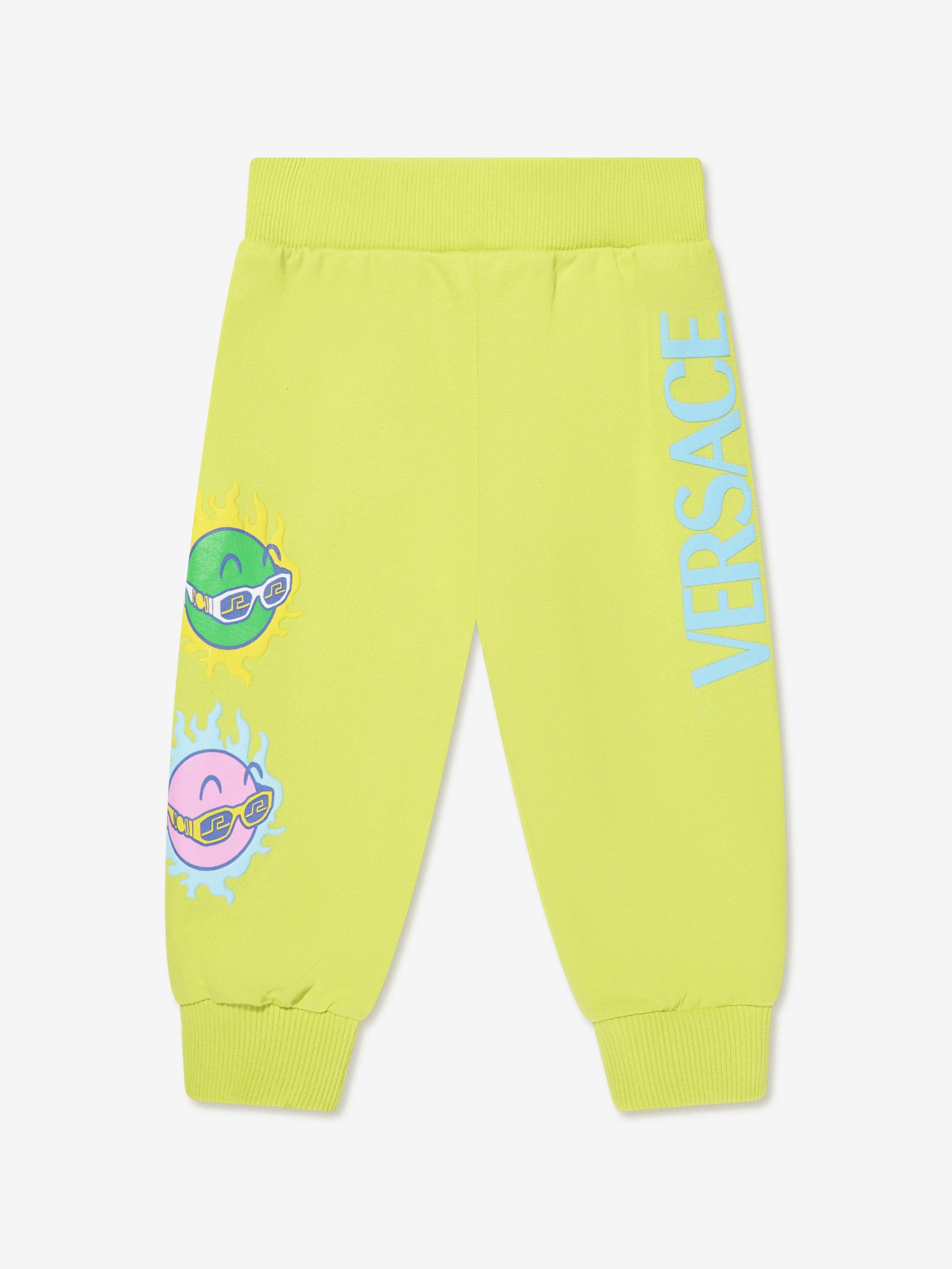 Versace Baby Boys Logo Joggers in Lime