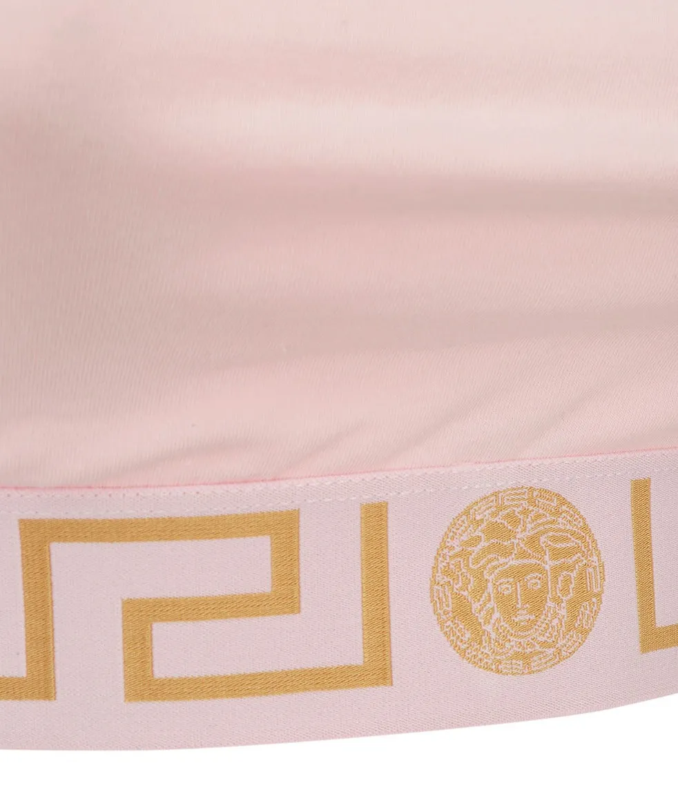 Sports Bra with Versace Medusa Logo Band