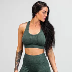 Vintage Wash Sports Bra-  Jade