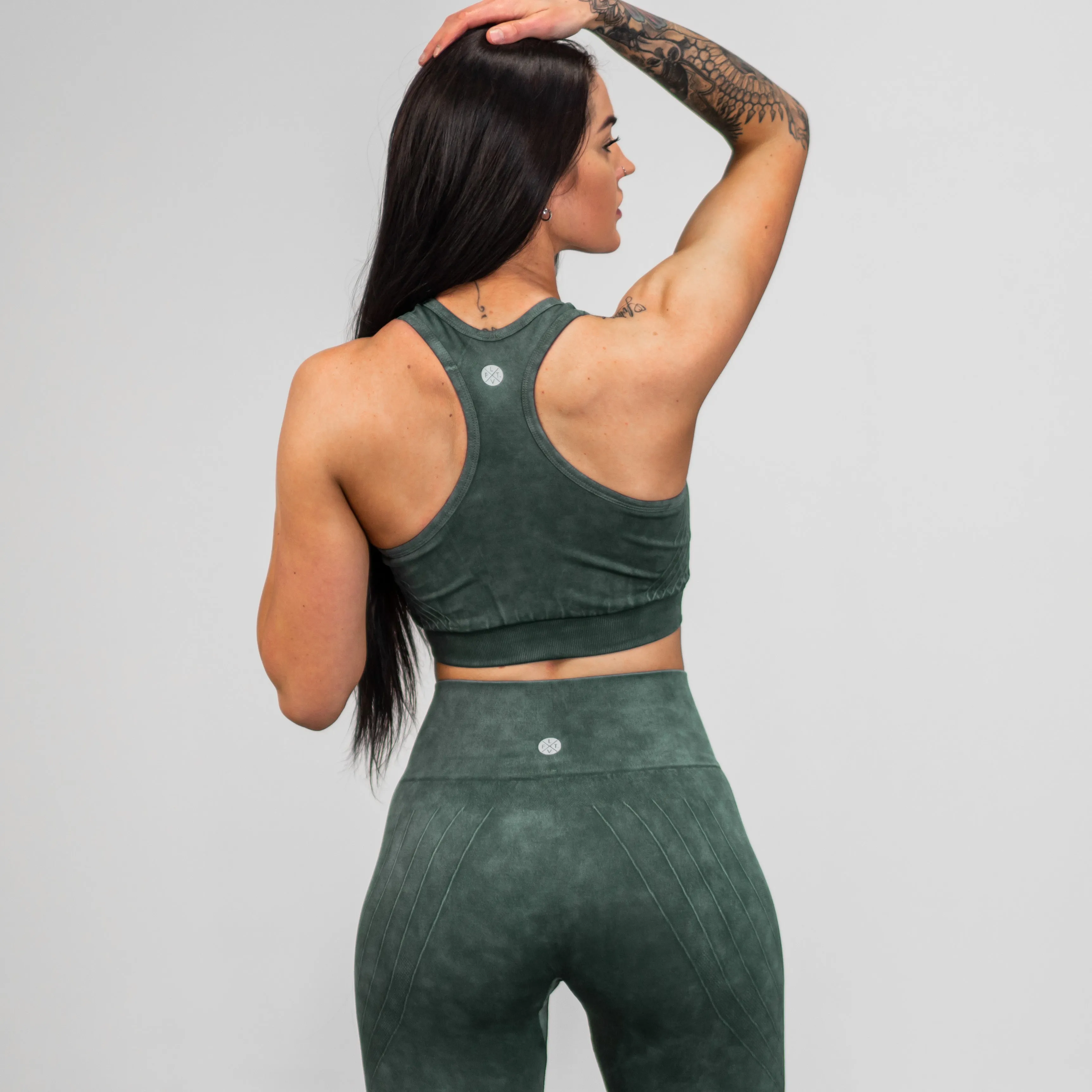 Vintage Wash Sports Bra-  Jade