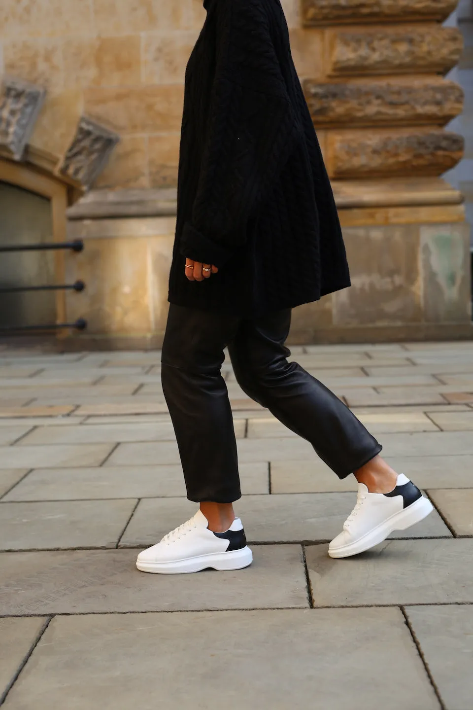 Vitello White Black Chunky Sneakers