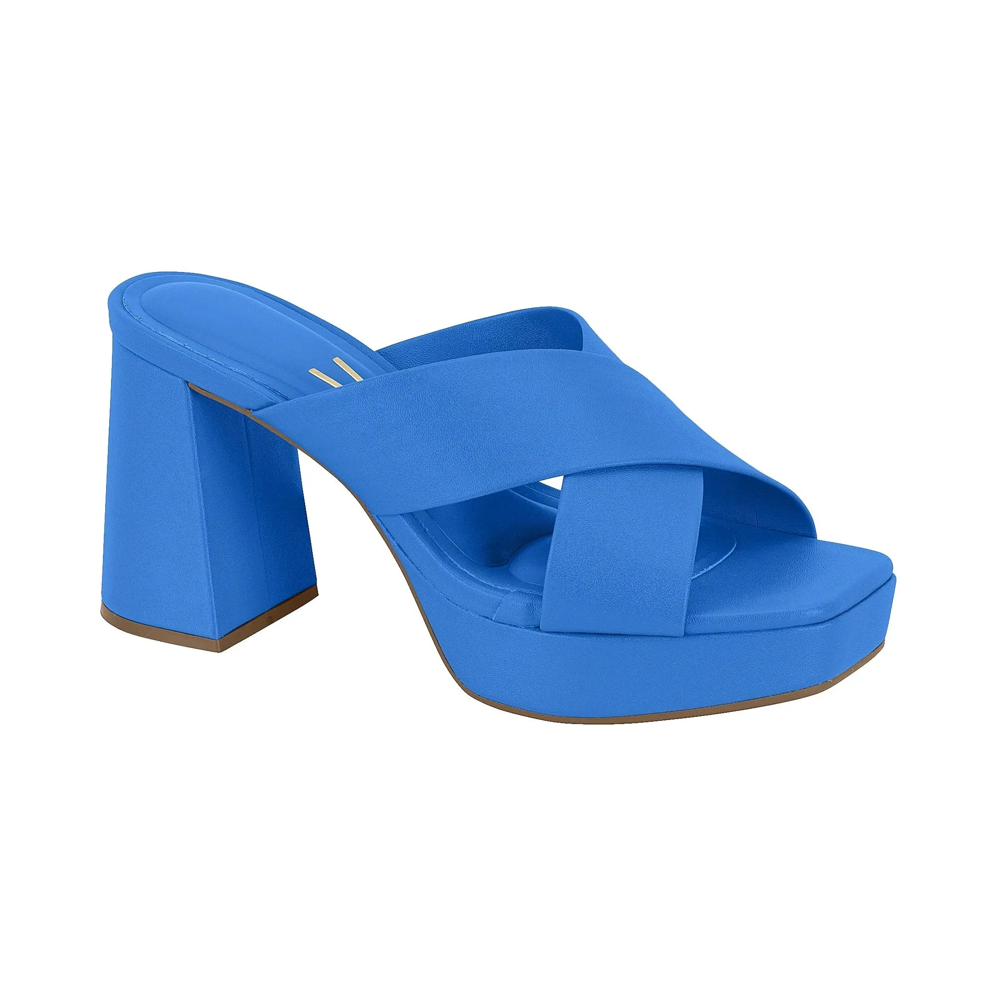 VIZZANO LADIES PELICA MID-HEEL SANDALS COBALT BLUE