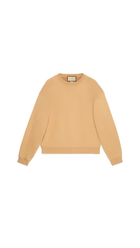 Web Cotton Jersey Sweatshirt Camel