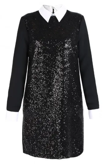 Sequin Shirtdress for White Collar Event