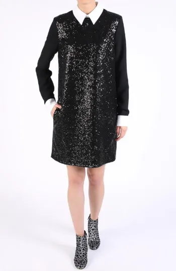 Sequin Shirtdress for White Collar Event