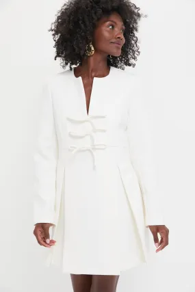 White Crepe Blair Bow Coat Dress