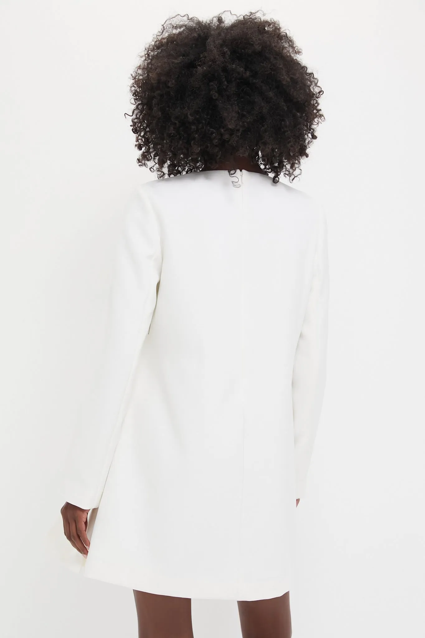 White Crepe Blair Bow Coat Dress