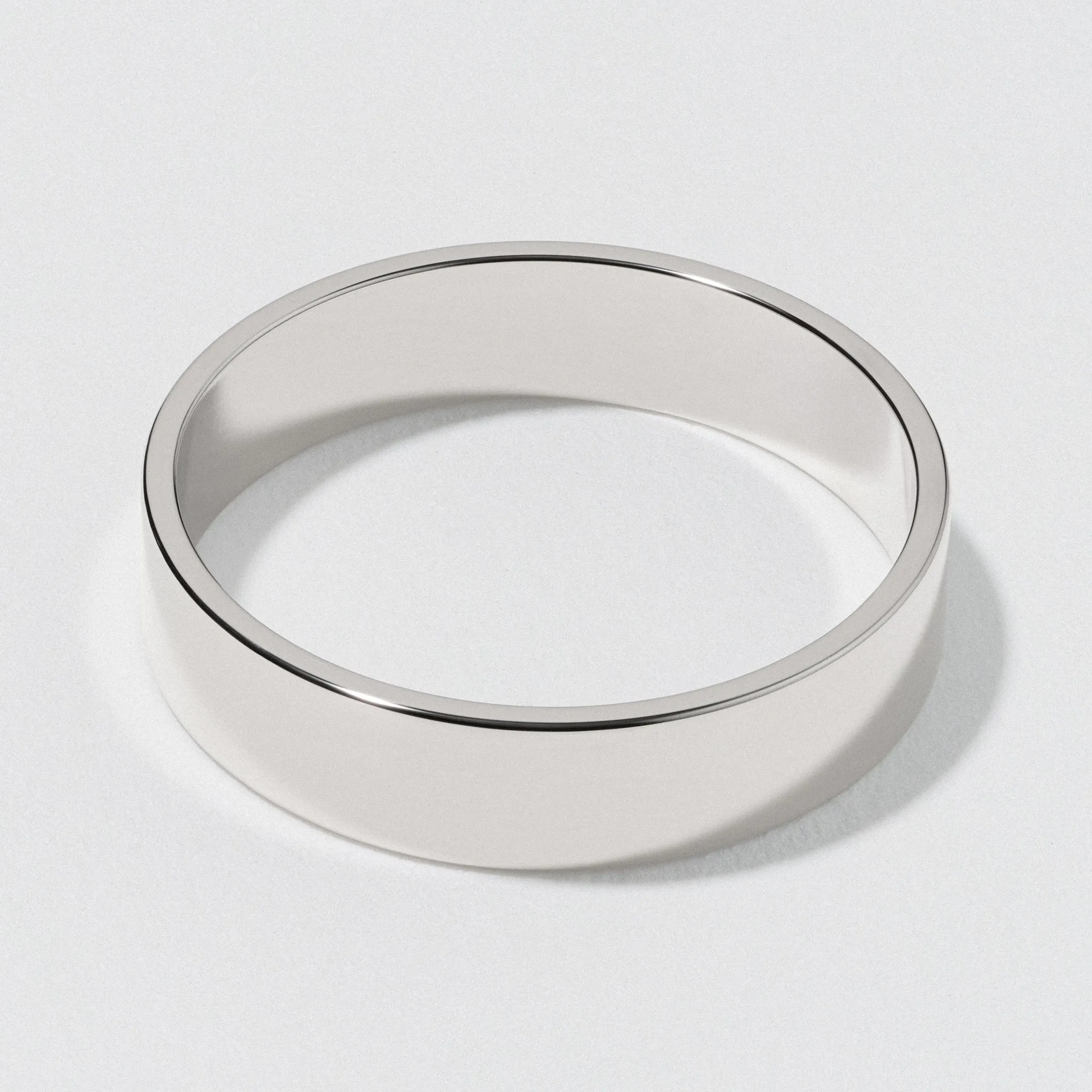 White Gold Flat Polished Wedding Band 5mm