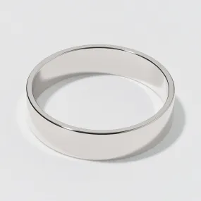 White Gold Flat Polished Wedding Band 5mm