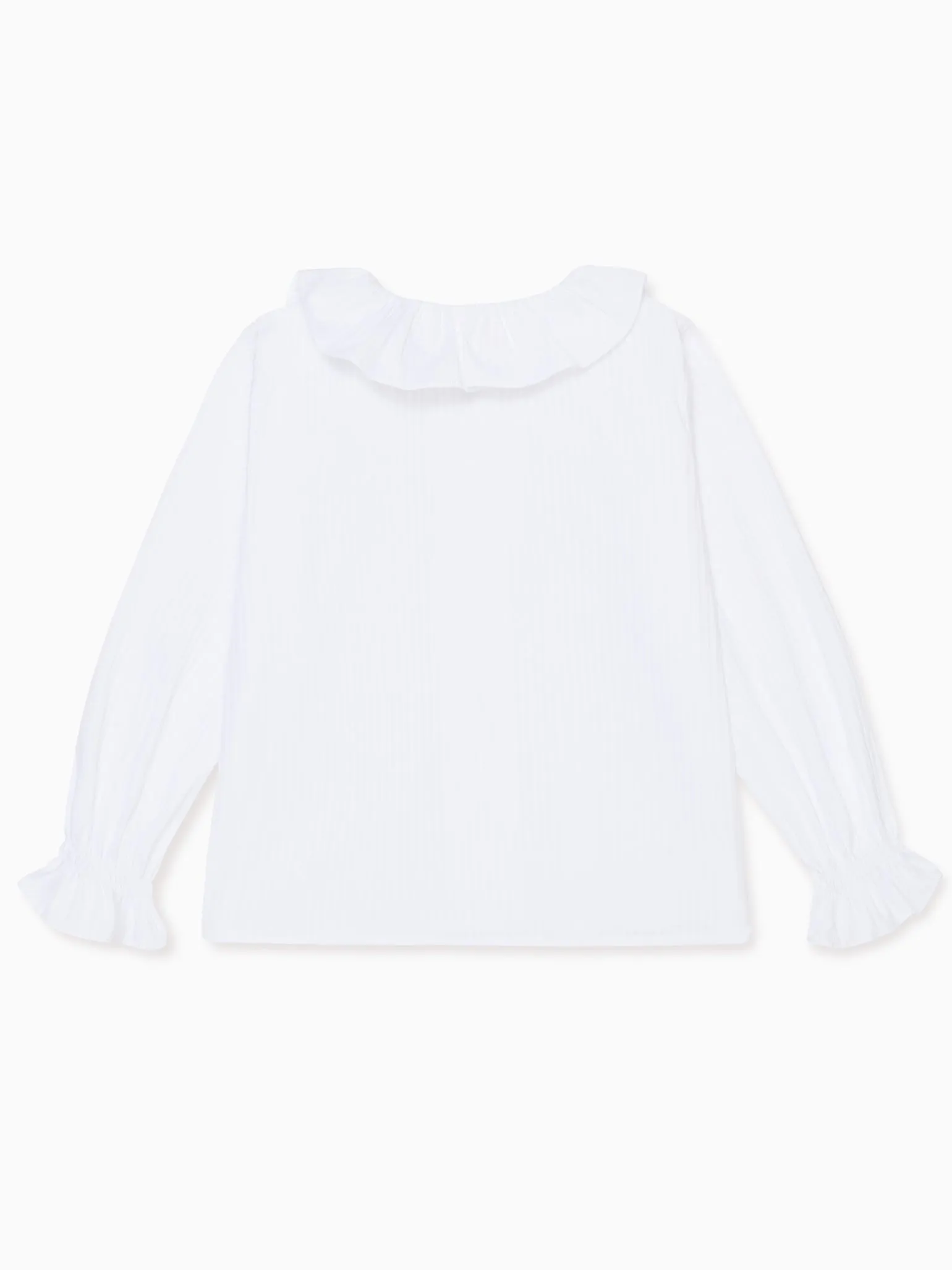 White Lorna Long Sleeve Baby Girl Shirt