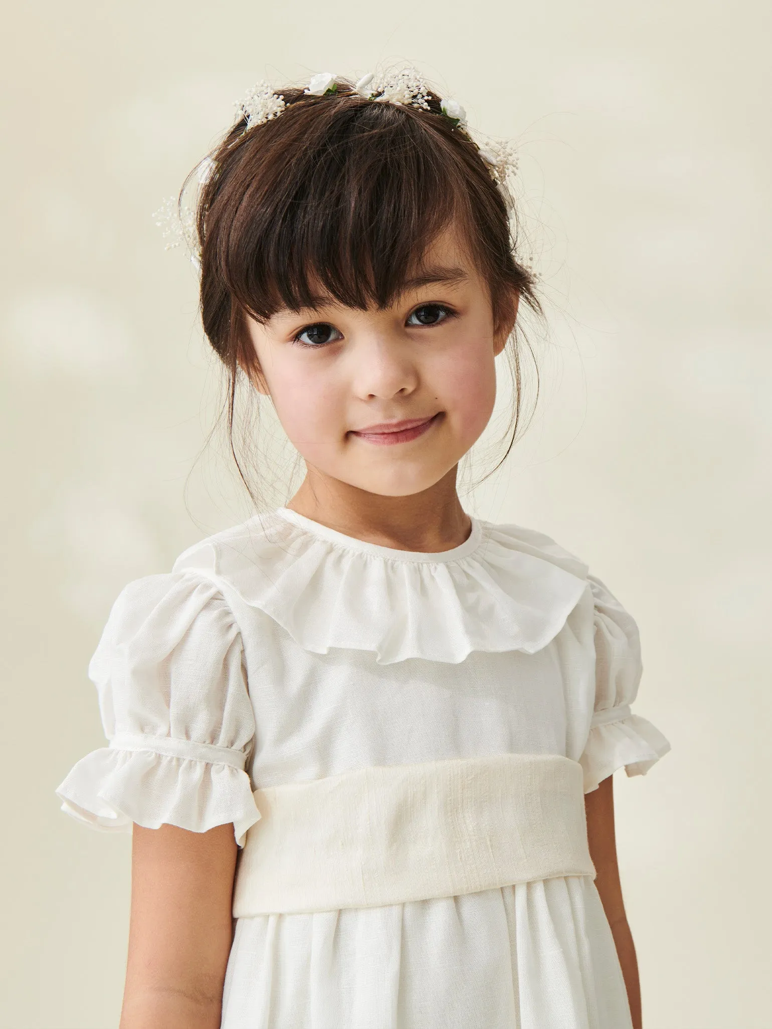 White Vega Long Ceremony Girl Dress