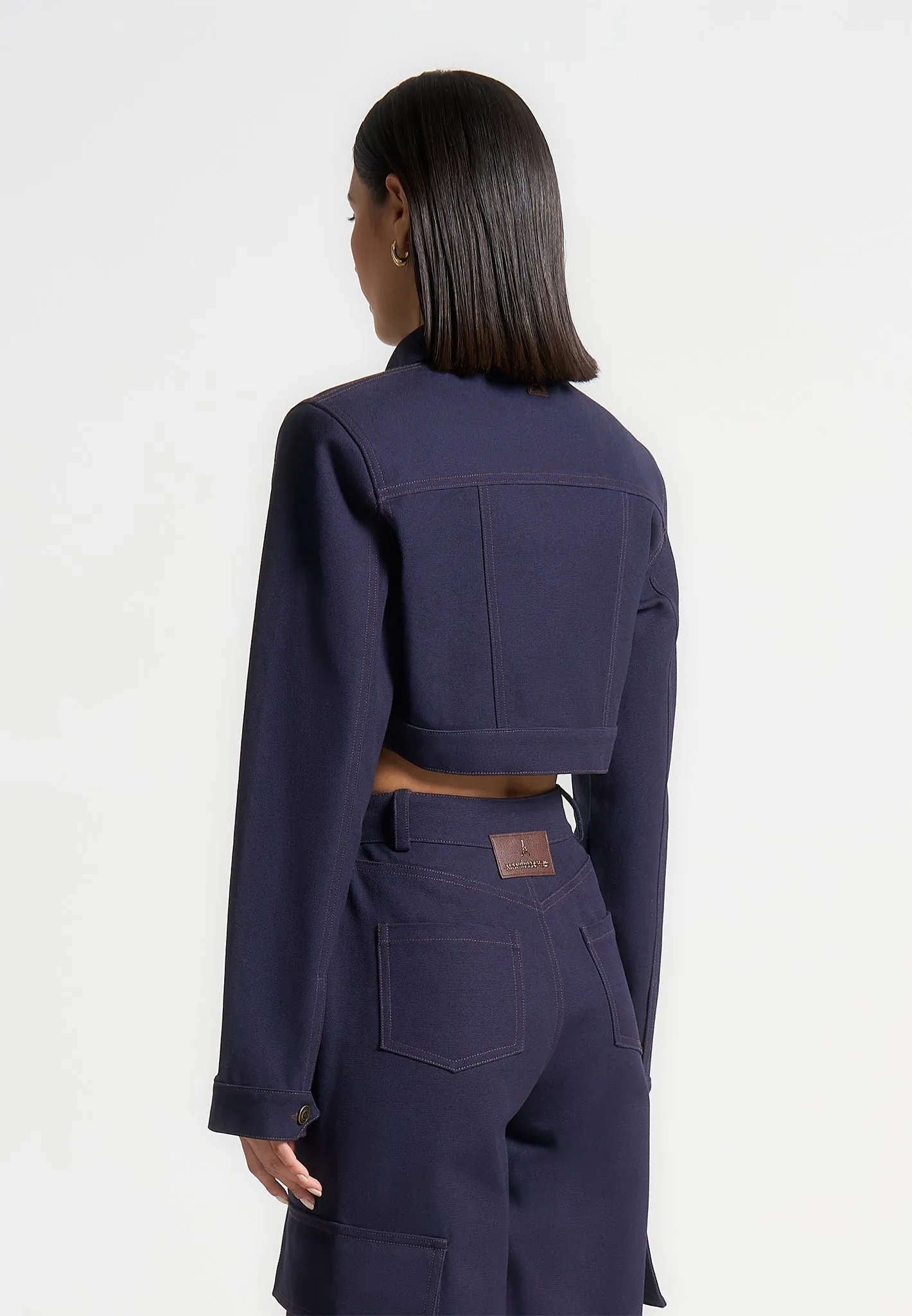 Wide Shoulder Drill Jacket - Indigo