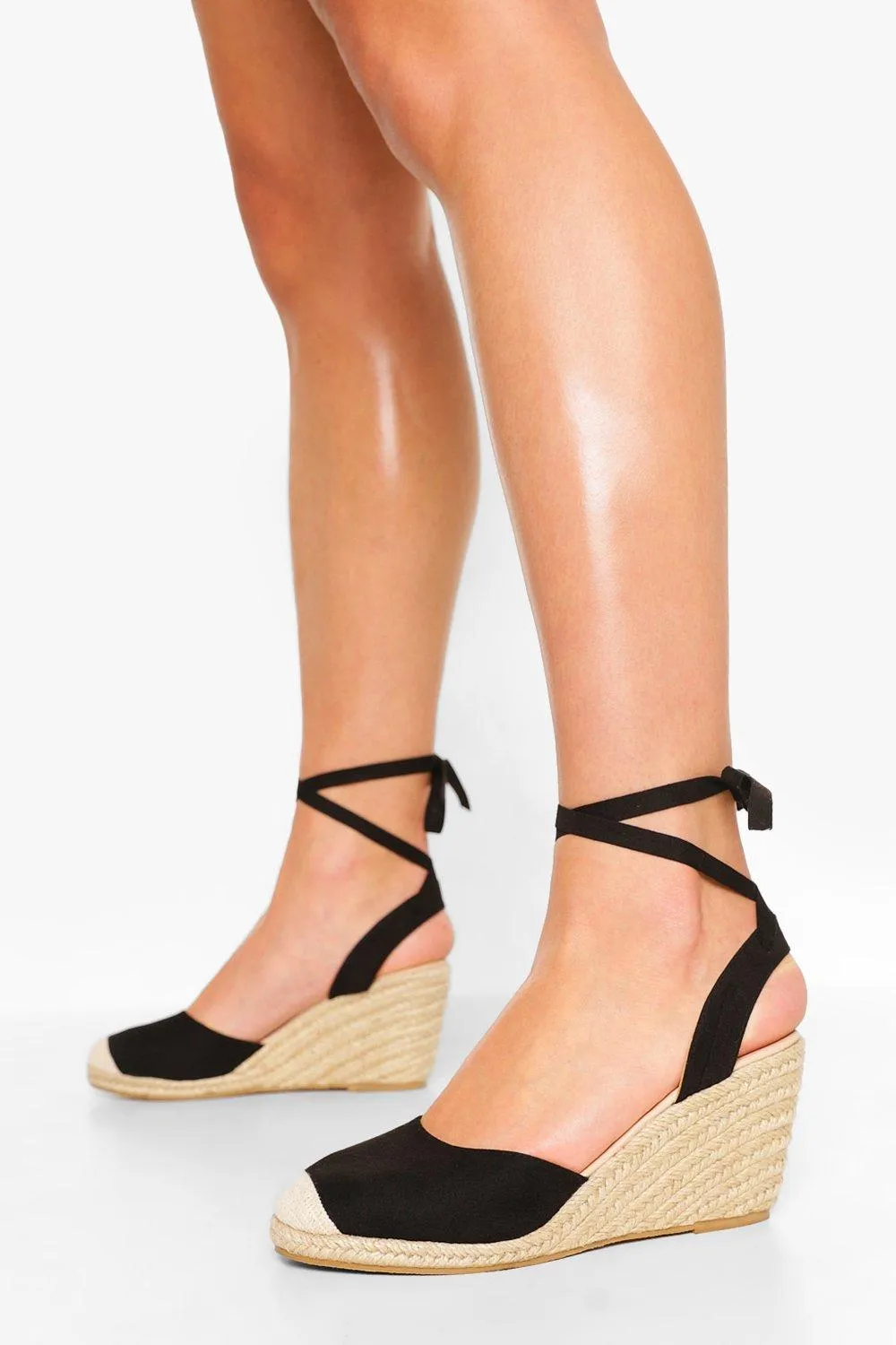 Wide Width Wrap Up Espadrille Wedges