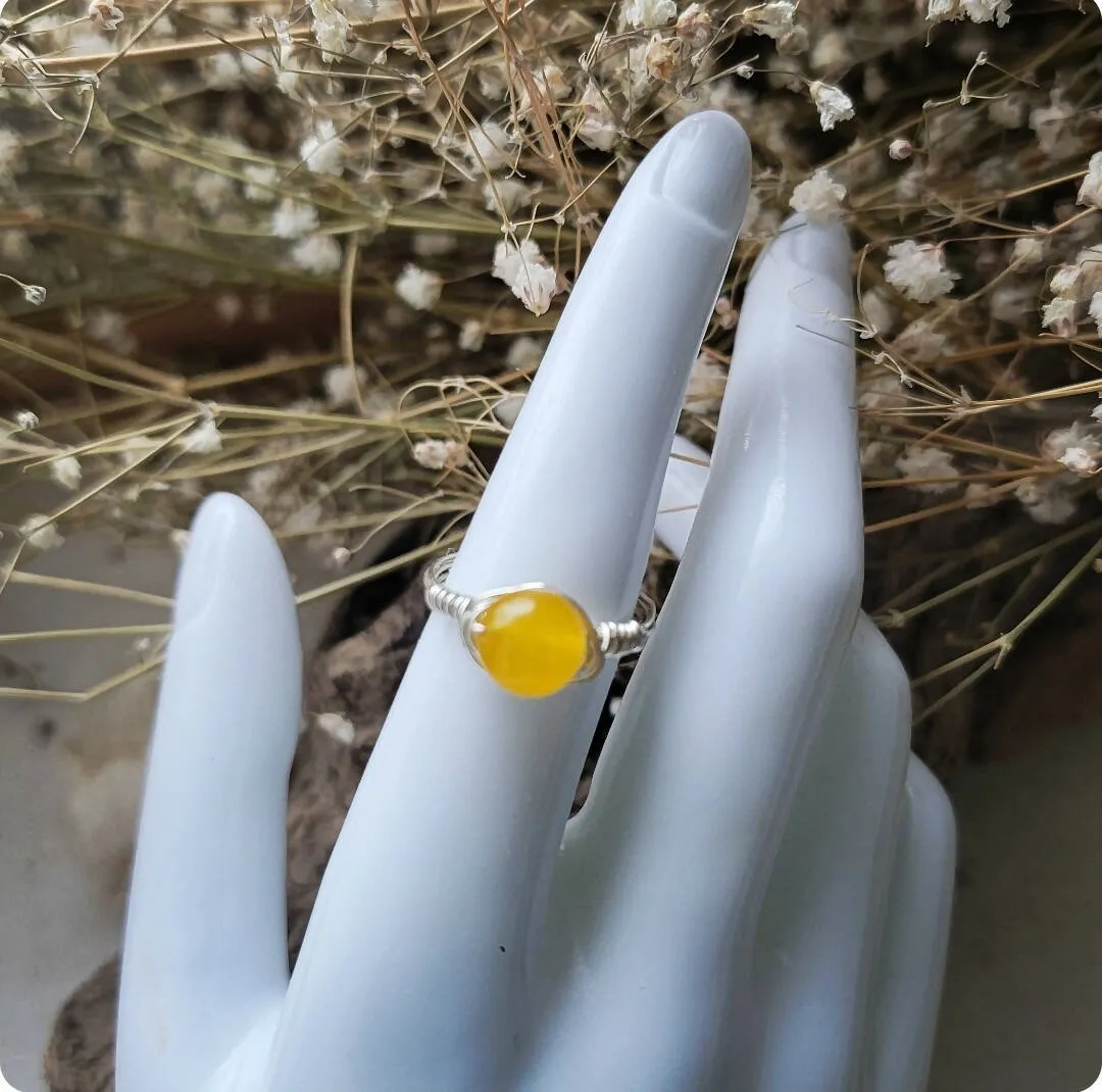 Wire Wrapped Citrine Ring by Island Girl Art