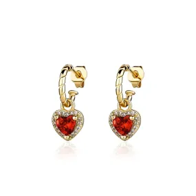 Heart Shaped Cubic Zirconia Drop Earring for Women.