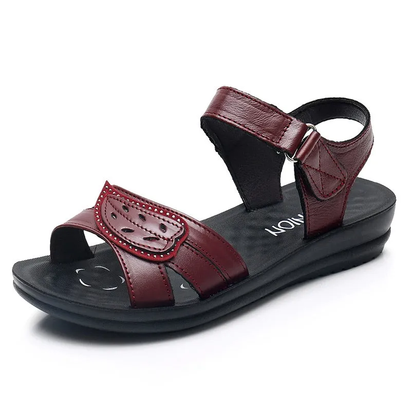 Women's Flat Sandals with Back Strap and Anti-Skid Soft Bottom