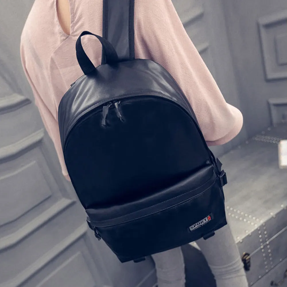 Women's Vintage Designer PU Leather Backpack School Bag Casual Style