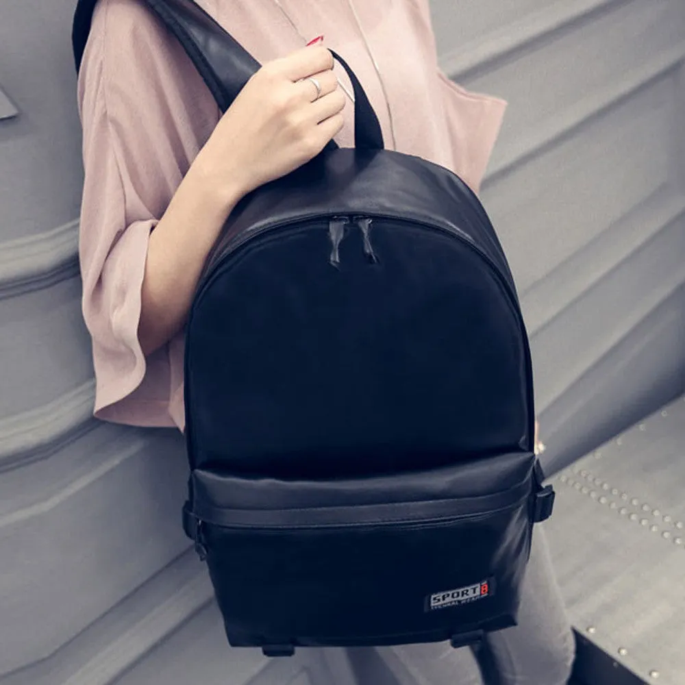 Women's Vintage Designer PU Leather Backpack School Bag Casual Style