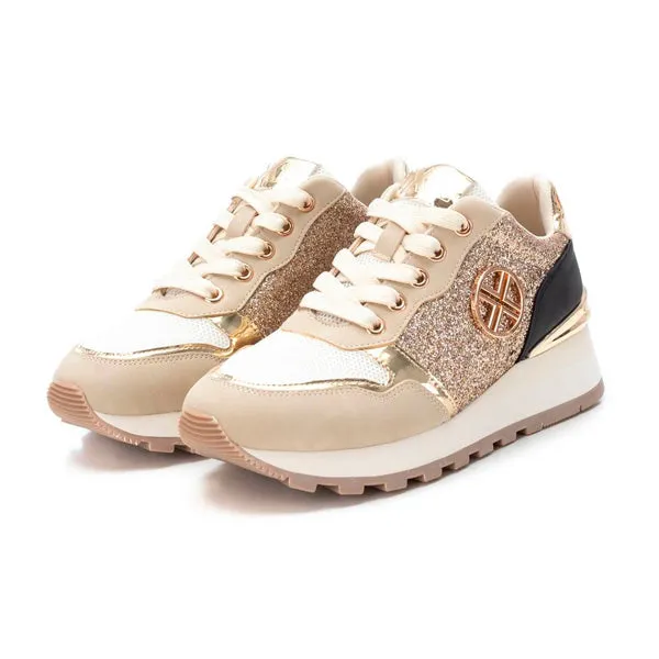 Xti nude gold glitter trainer 141112