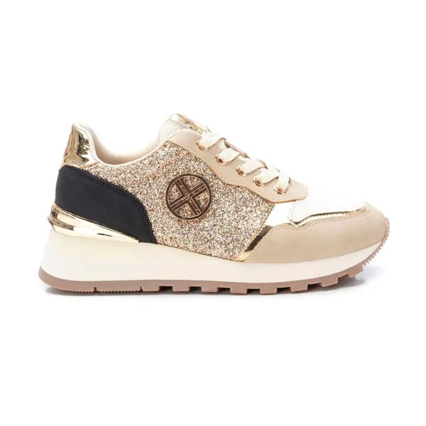 Xti nude gold glitter trainer 141112