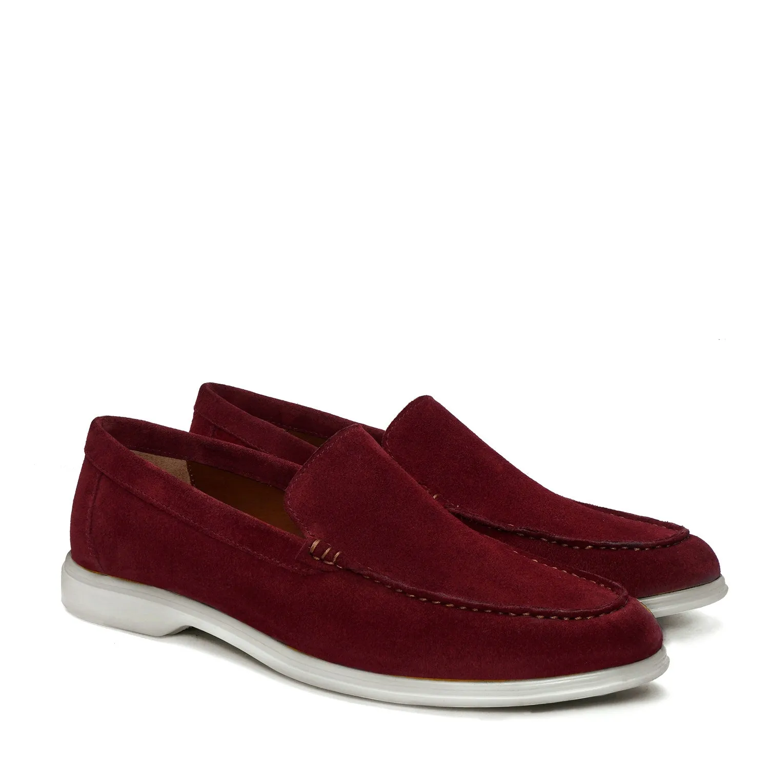 Yacht Shoes in Wine Suede Leather