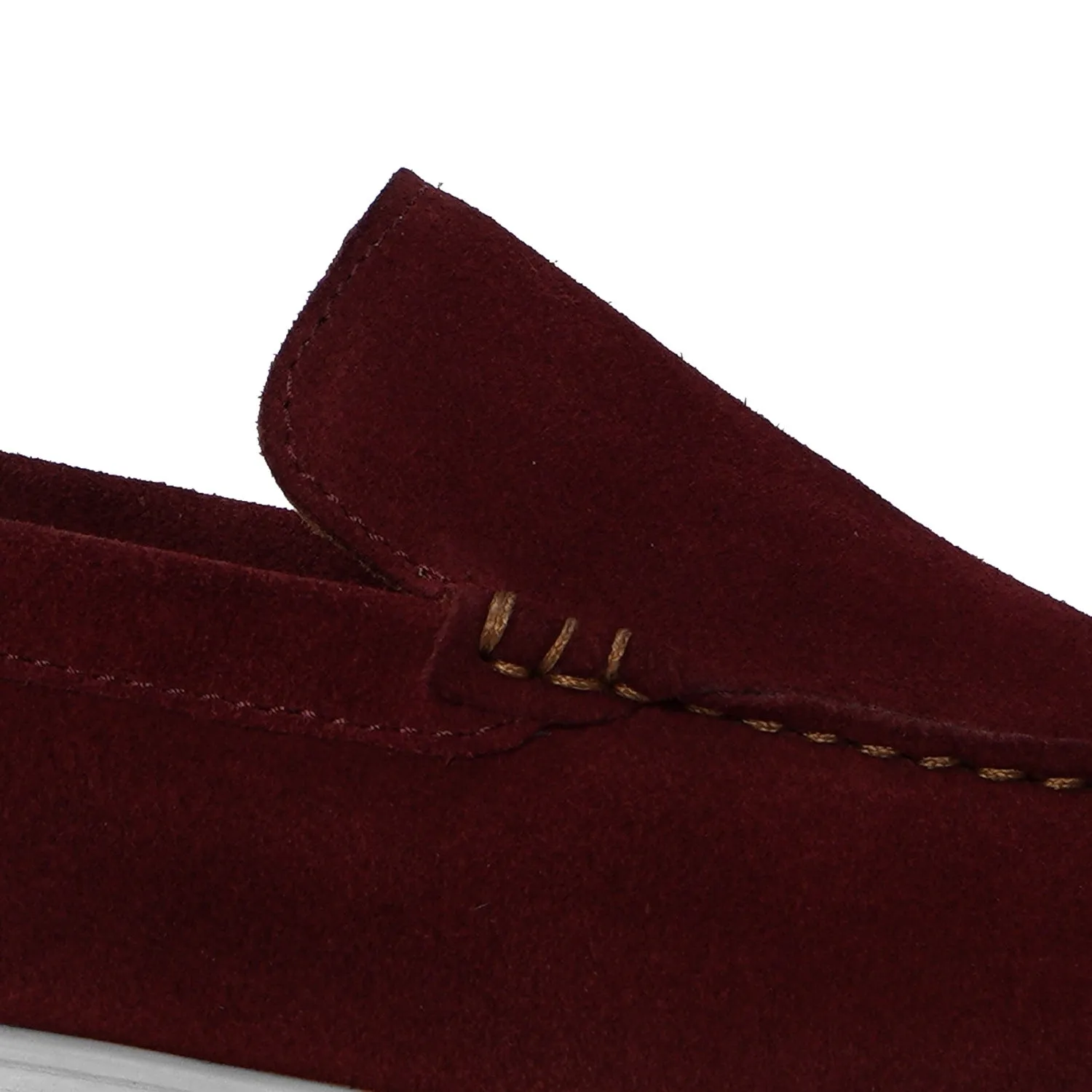 Yacht Shoes in Wine Suede Leather