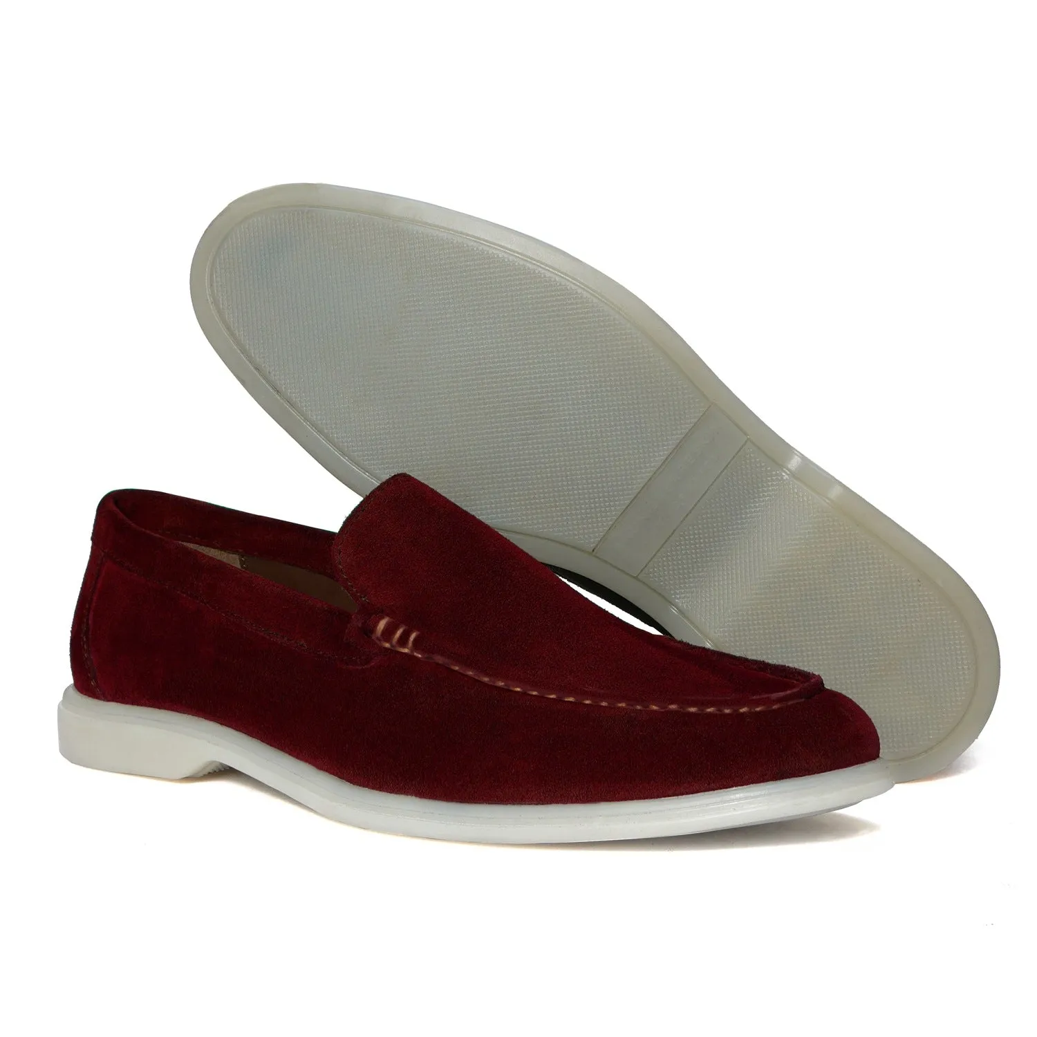 Yacht Shoes in Wine Suede Leather