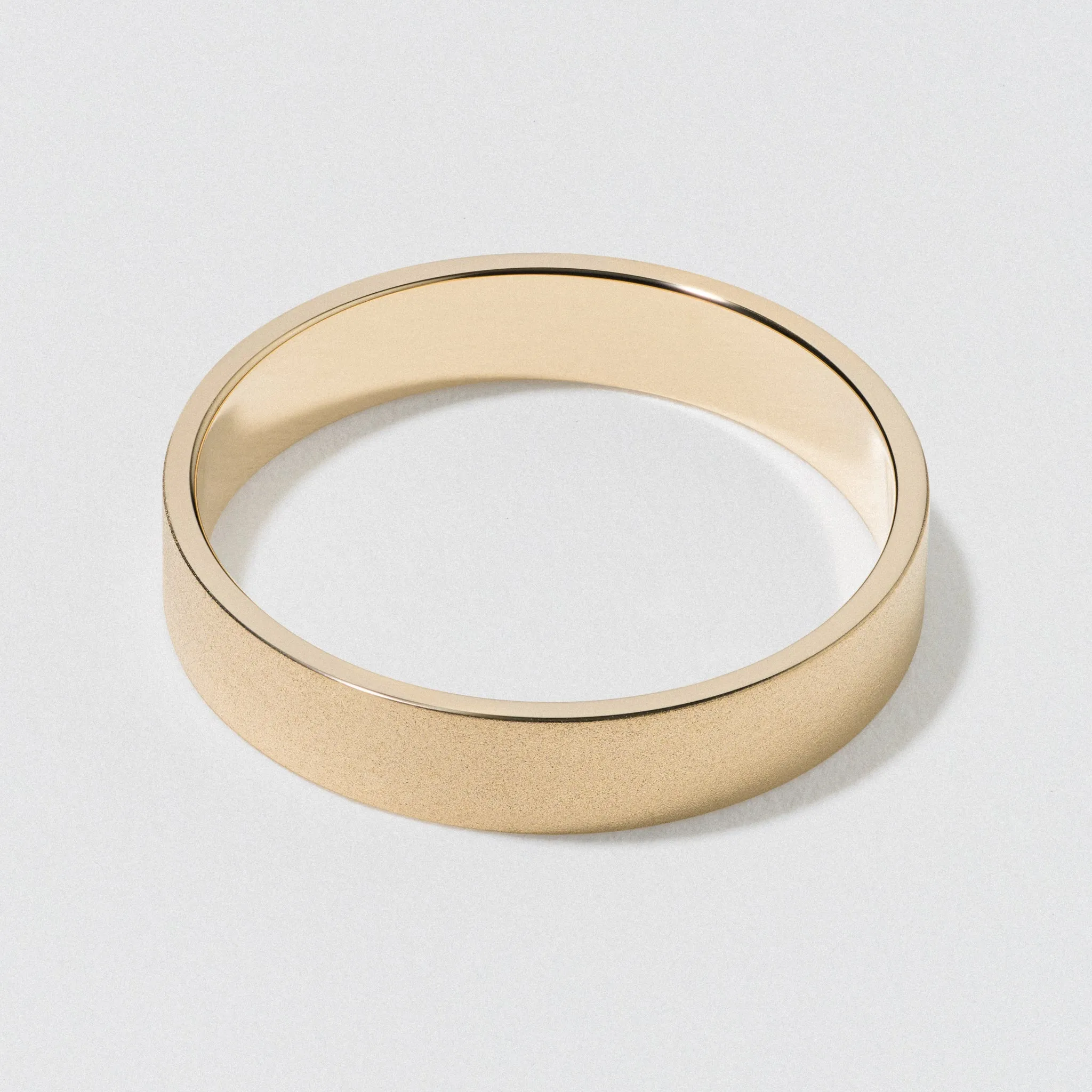 Yellow Gold Flat Matte Wedding Band 4mm