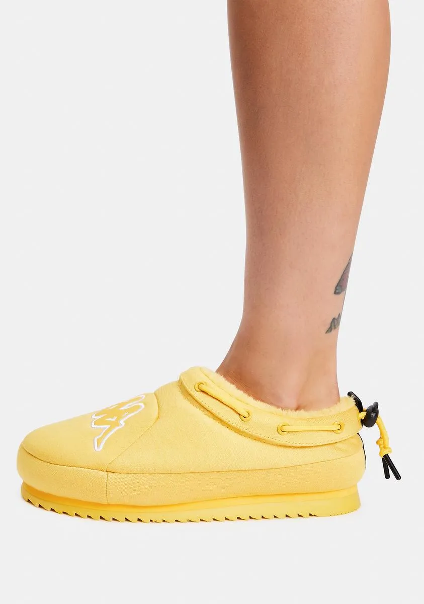 Yellow Logo Slip-On Sneaker Mules