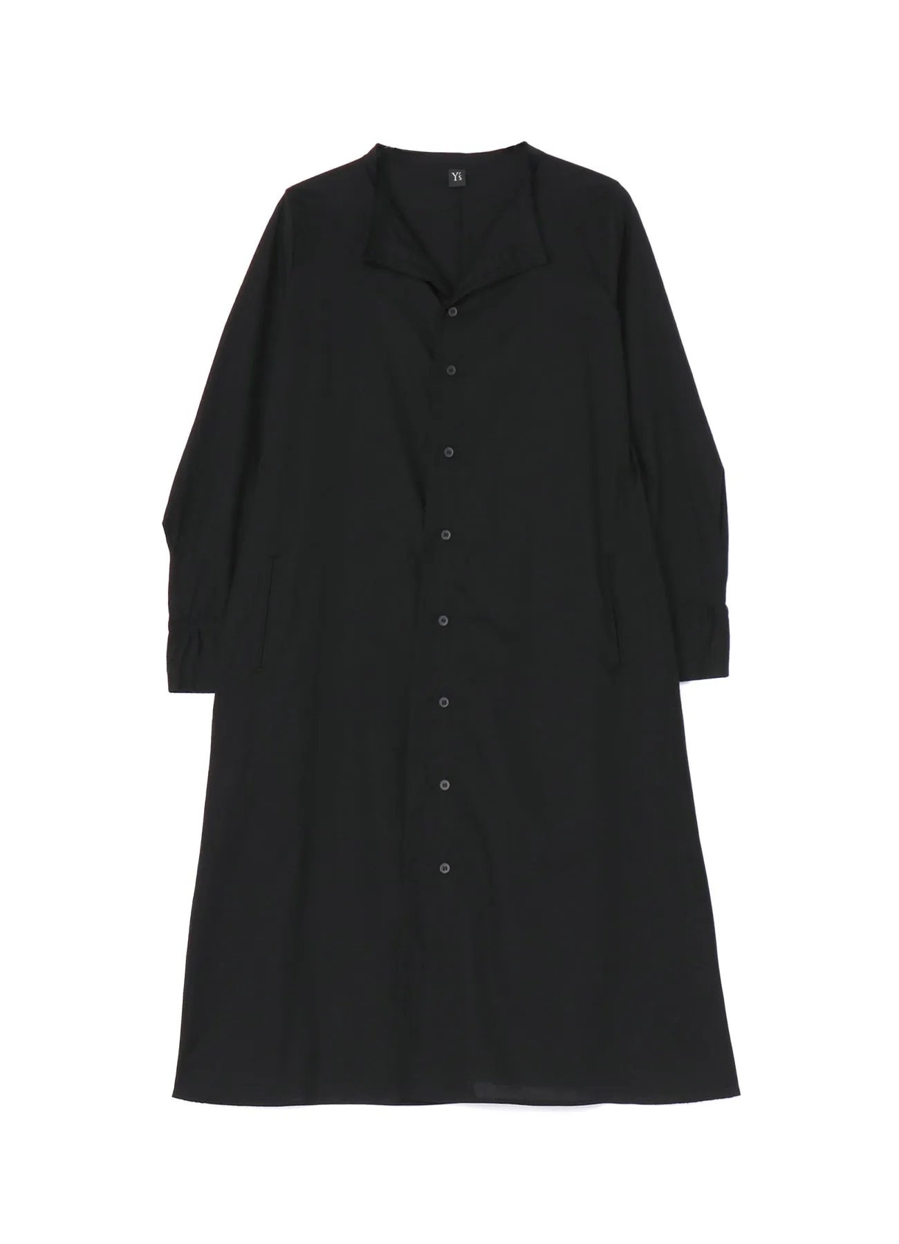 [Y's BORN PRODUCT] THIN COTTON TWILL COLLARLESS A-LINE DRESS