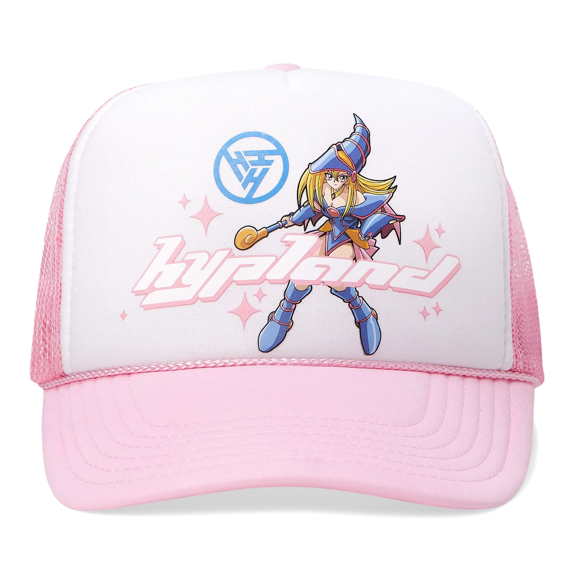 YUGIOH DARK MAGICIAN GIRL TRUCKER HAT (PINK/WHITE)