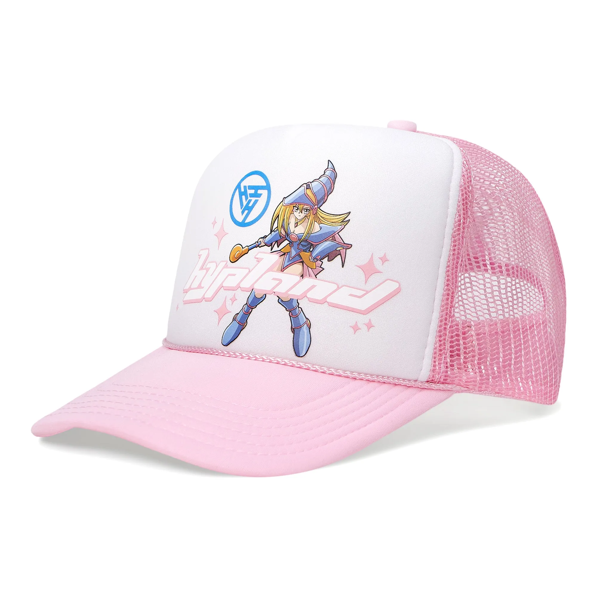 YUGIOH DARK MAGICIAN GIRL TRUCKER HAT (PINK/WHITE)